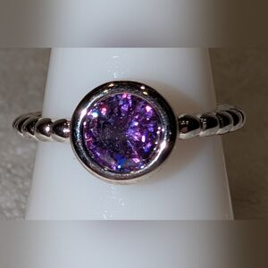 *BP Amethyst on Rhodium Band Size 7.5 Ring  BRAND NEW